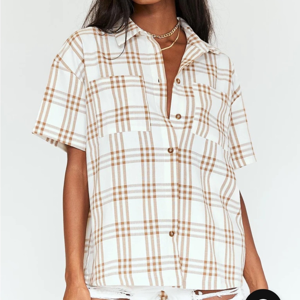Princess Polly Checkered Button Down Shirt